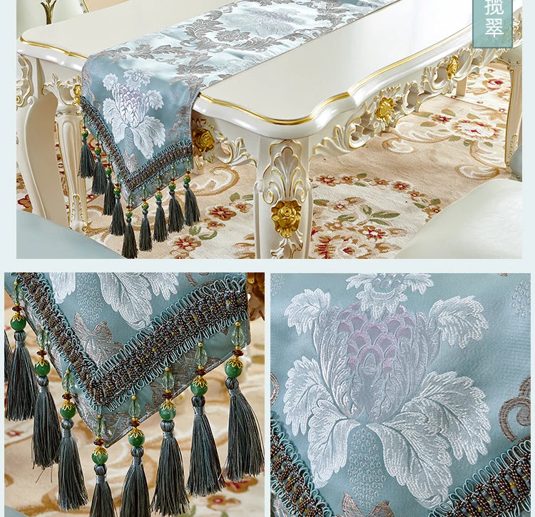 European Luxury Table Runner Multi Tassel Pendant Retro Decor