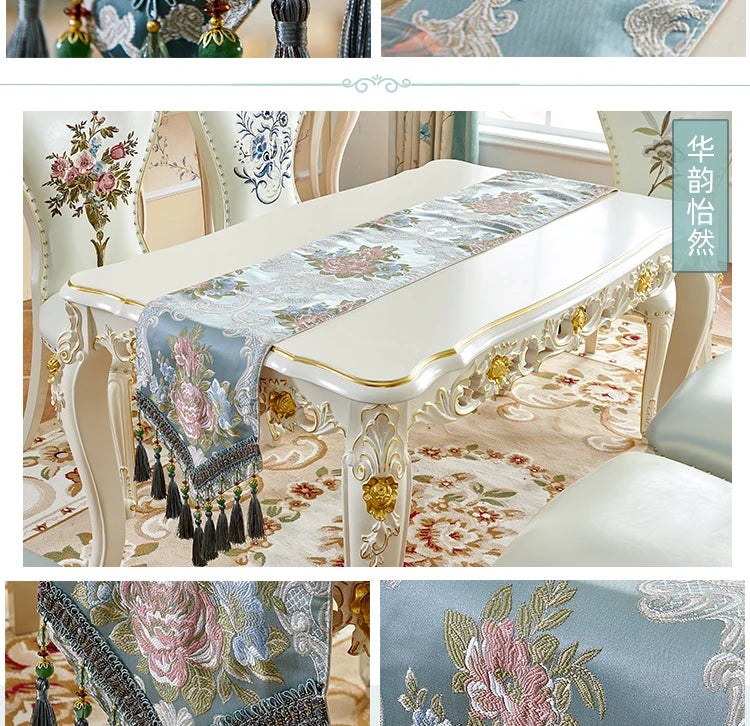 European Luxury Table Runner Multi Tassel Pendant Retro Decor