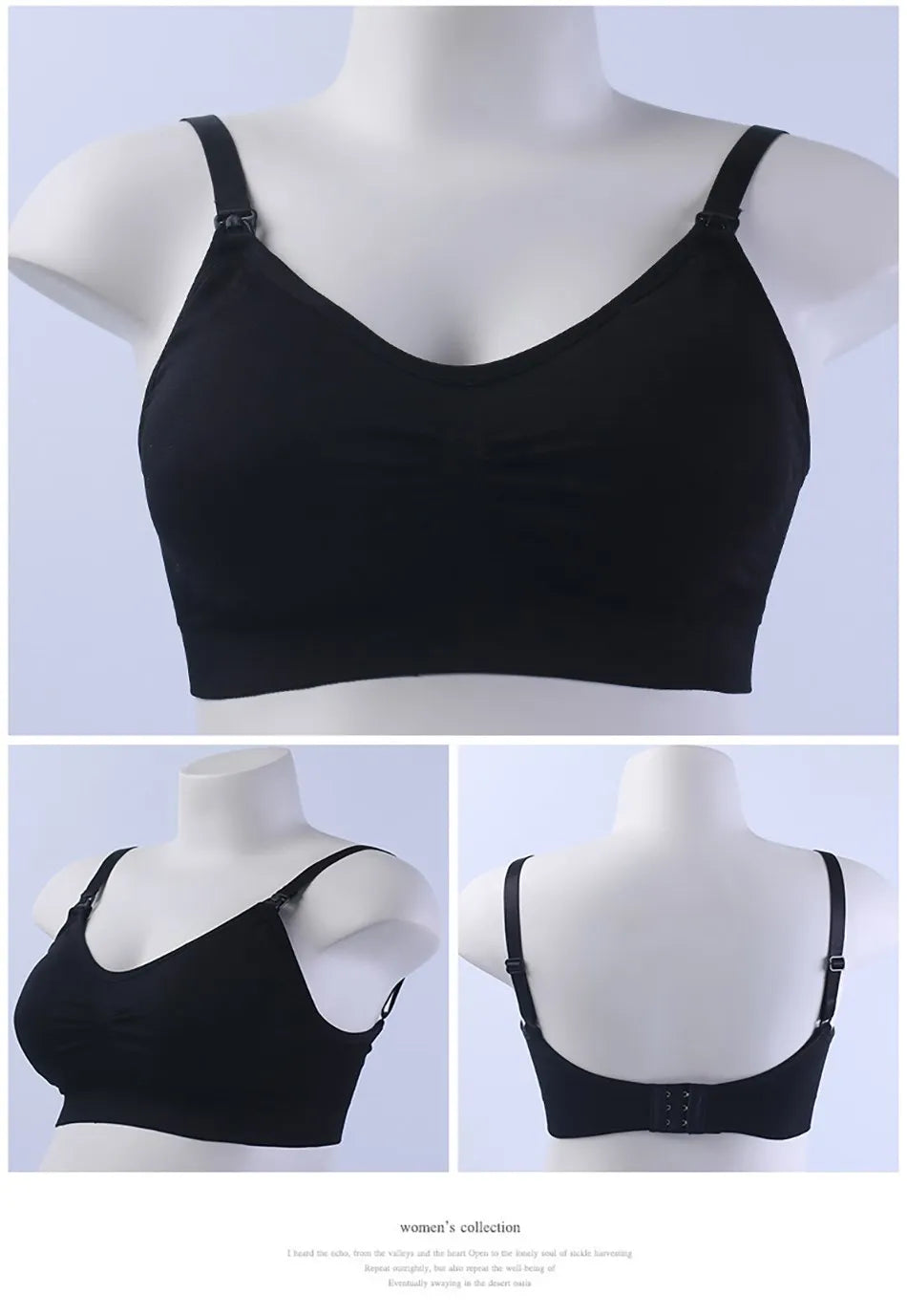 Breastfeeding Bra Upper Buckle Wirefree Seamless Postpartum Removable Chest Pad