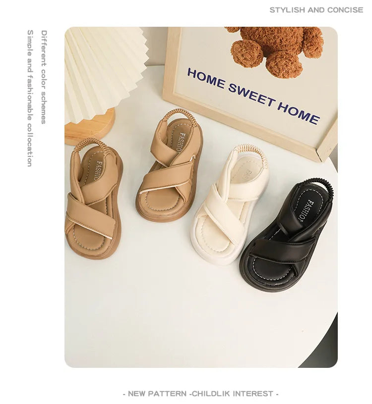 Girls Summer Beach Cross-tied Sandals