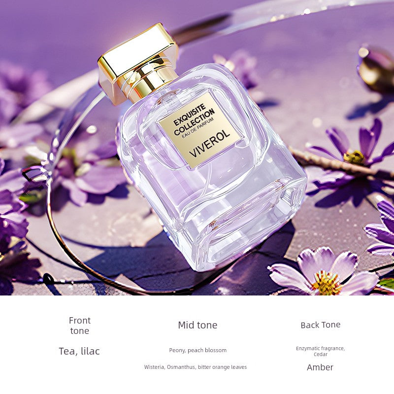 Viverol Women Long-Lasting Light Perfume Fresh Elegance Wisteria Flower Fragrance Gift Box