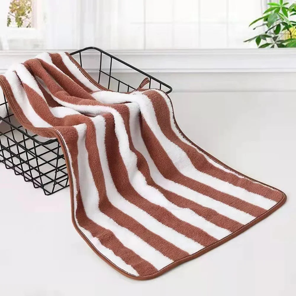 1PC Stripes Absorbent Microfiber Quick Drying Soft Bath Towel Set