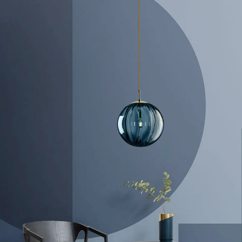 Modern Color Led Pendant Light Glass Ball Kitchen Fixtures