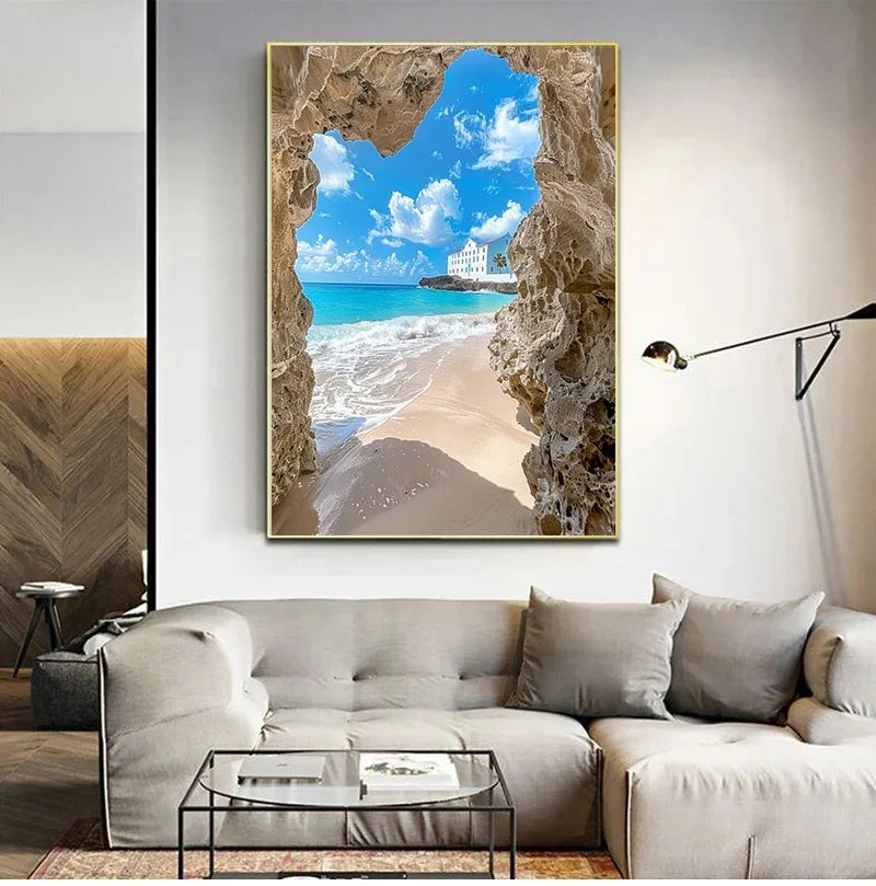 Santorini Modern Landscape Posters Prints Canvas