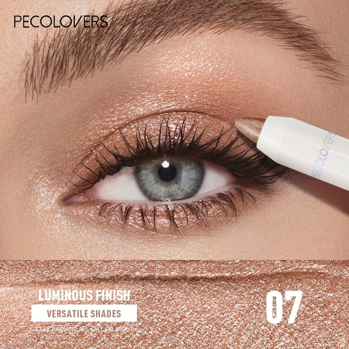 1PC Waterproof Eyeshadow Sticks Long Lasting Shimmer Glitter and Matte Neutral Brown Eyeshadow Pencil Crayon