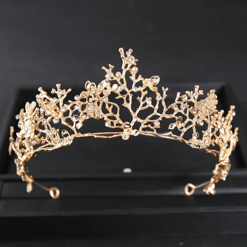 Gold Color Luxury Crystal Wedding Tiaras Crowns Party Rhinestone Prom Bridal Diadem Crown Tiara Hair Jewelry
