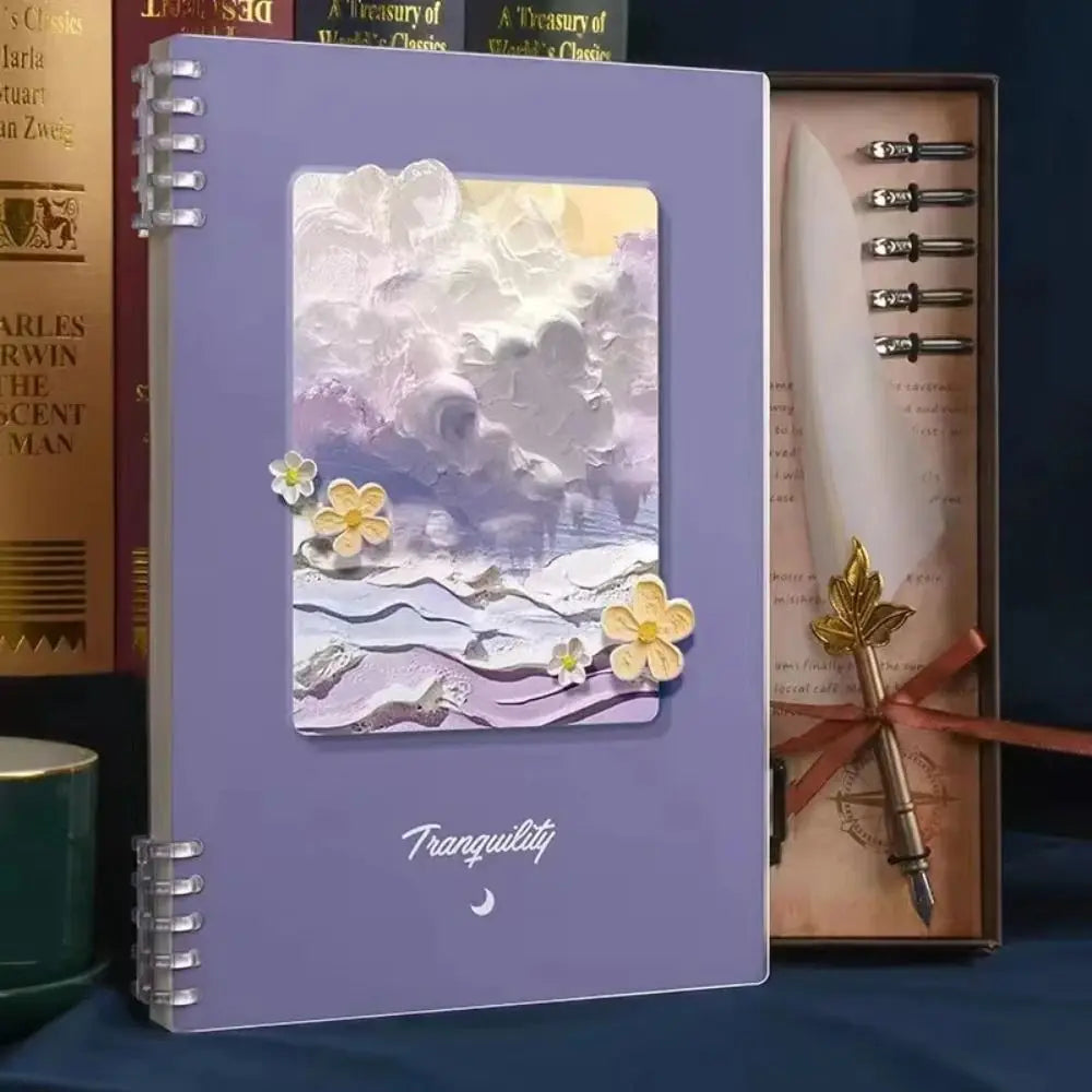 Oil Painting Loose-leaf Book A5/B5/A4 Thickening Cover Filler Paper Notebook Somnambulist Rose Mary Student Diary Notepad