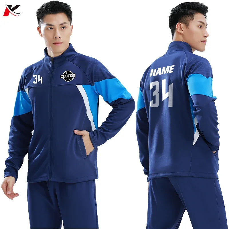 Men's Football Jogging Soccer Training Tracksuit Sportswear Autumn Winter Customizable Logo if needed it