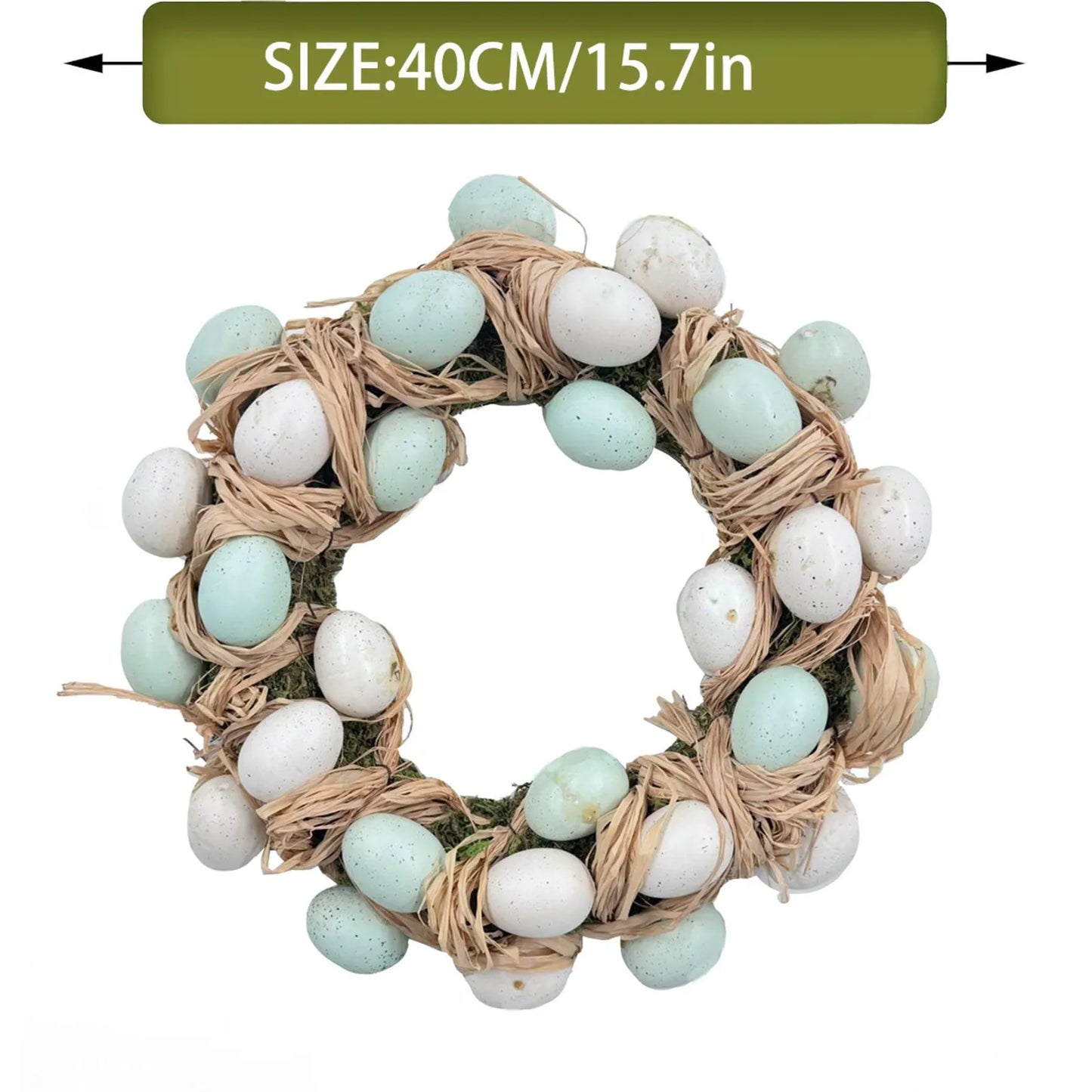 Bow Ribbon Easter Eggs Wreath Front Door Decor