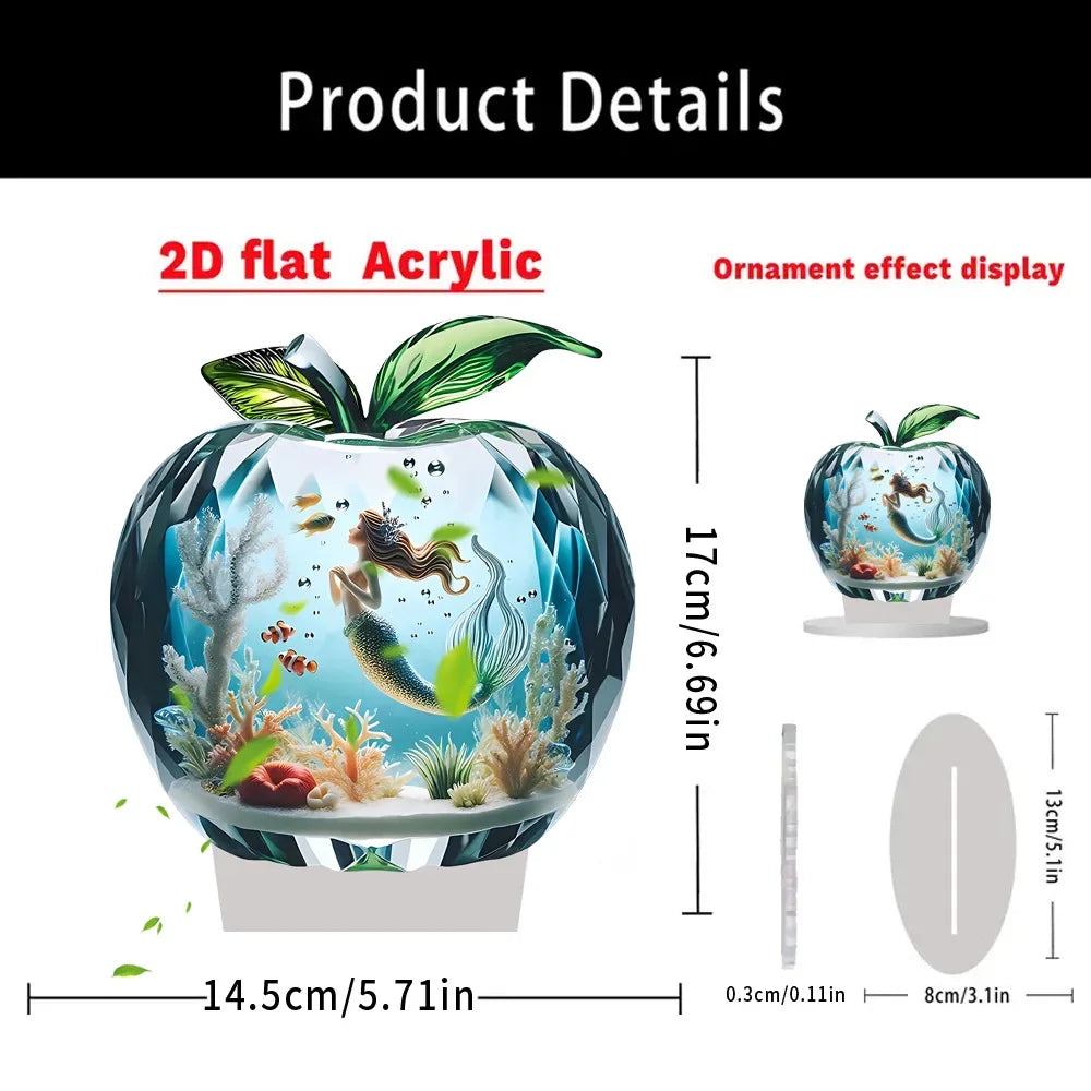 Acrylic Crystal Glass Apple Table Ornament Decoration