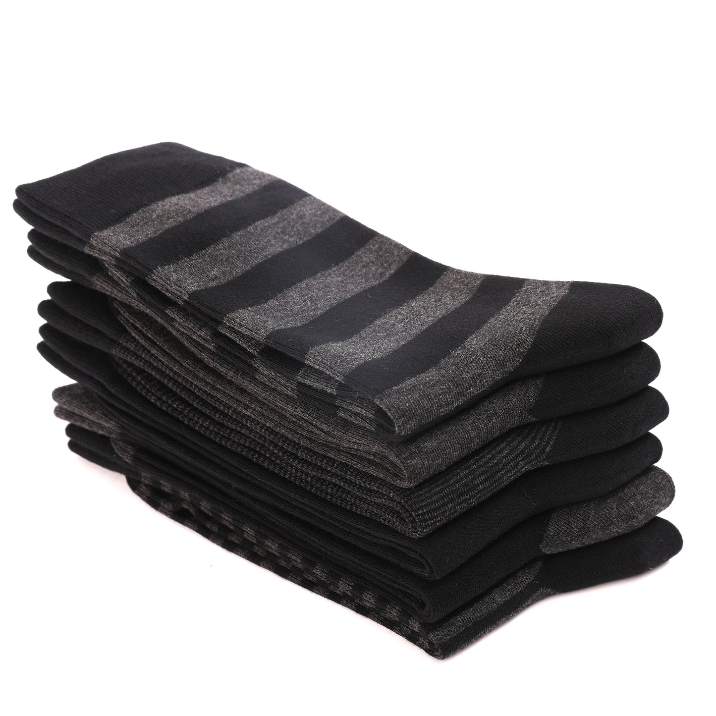 5 Pairs Men's Dress Socks High Quality Combed Cool Breathable Cotton Crew Socks Plus Size