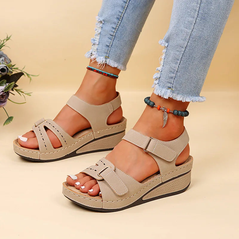 Women Soft Comfortable Stitching Sandals Open Toe