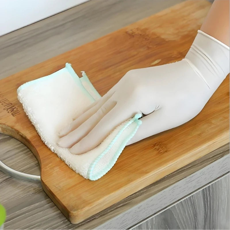 100/50/20PCS White Nitrile Gloves Disposable Waterproof Hair Care Tattoos Household Dishwashing Cleaning Tools