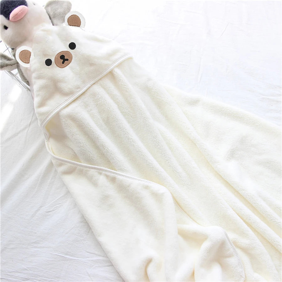 Infant Baby Swaddle Fleece Bathrobe Wrap Blanket