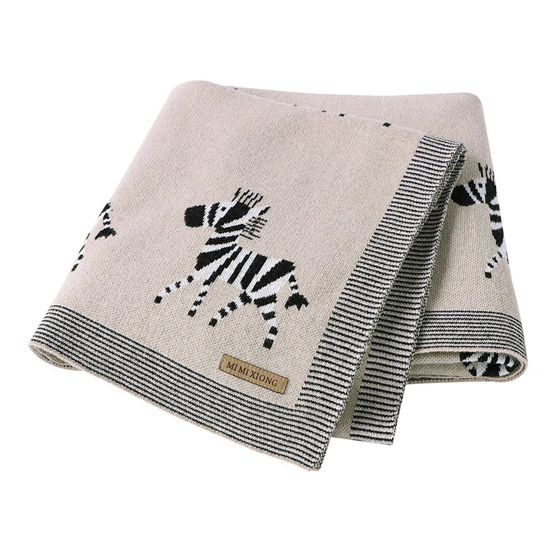 Cotton Knitted Baby Blanket Newborn Boys Girls Super Soft Stroller Basket Swaddle Wrap 100*80cm Infant Receiving Quilt