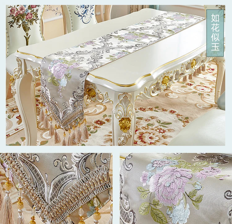 European Luxury Table Runner Multi Tassel Pendant Retro Decor