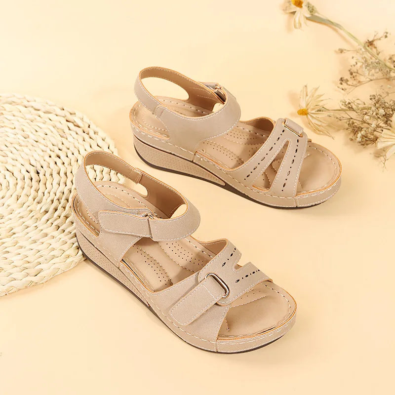 Women Soft Comfortable Stitching Sandals Open Toe