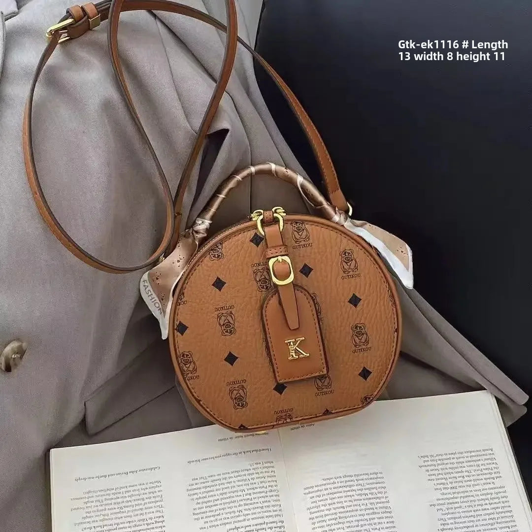 Fashionable Versatile Women's Handbag Shoulder Bag Soft Polyester Fiber Lining Zipper Closure