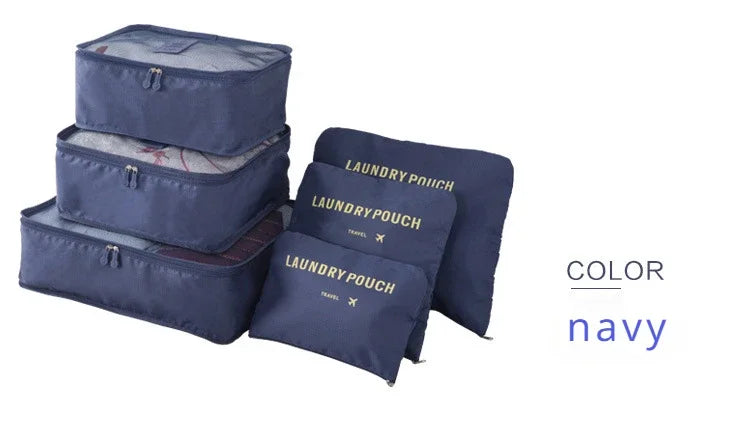 6PCS/Set Travel Bags Large Capacity Storage Organizer Suitcase Packing for Clothes
