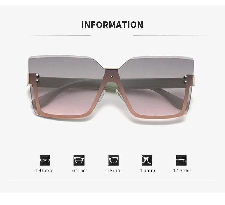 European & American Style Half-frame Metal Sunglasses Fashion Slim Anti-uv Glasses