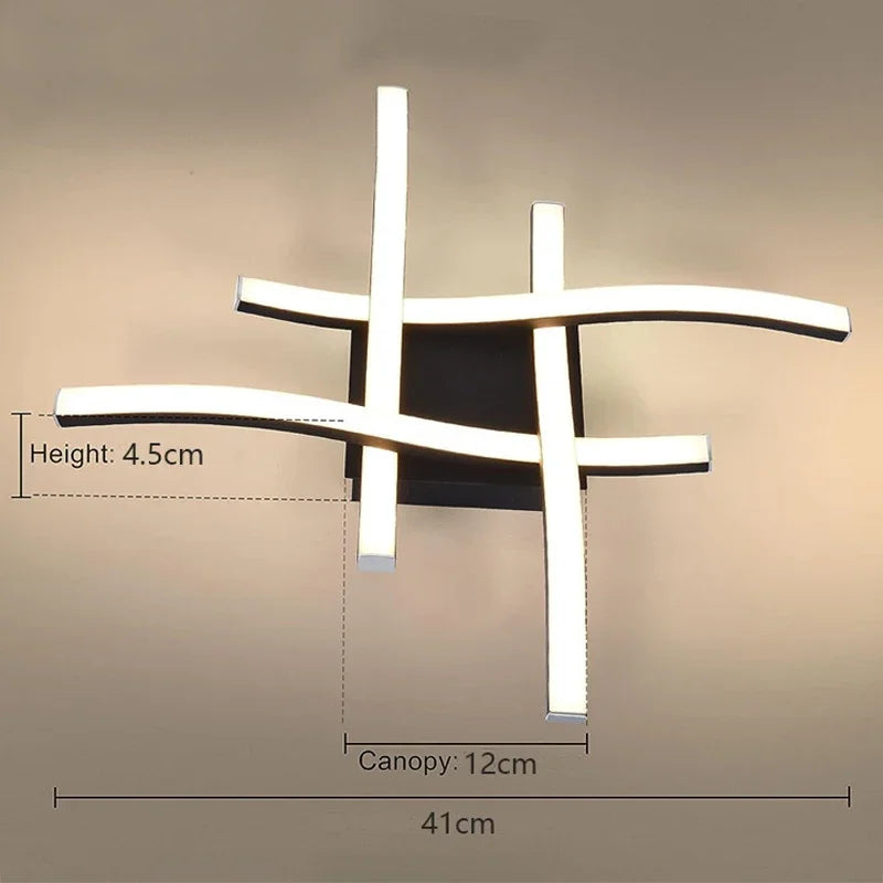 Modern LED Indoor Ceiling Light Long Wave Lamp Home Decoration