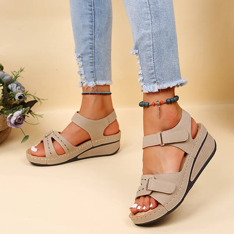 Women Soft Comfortable Stitching Sandals Open Toe