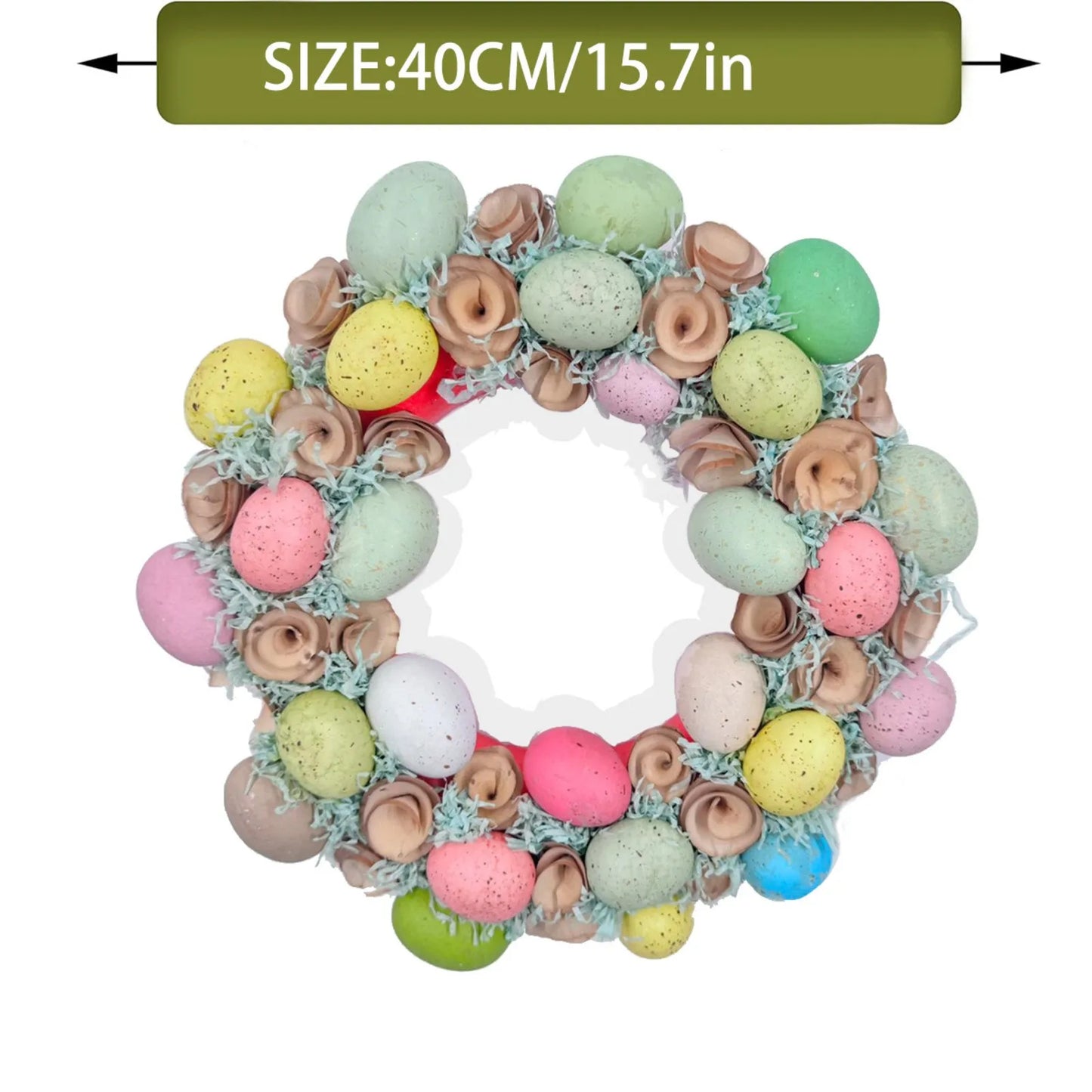 Bow Ribbon Easter Eggs Wreath Front Door Decor
