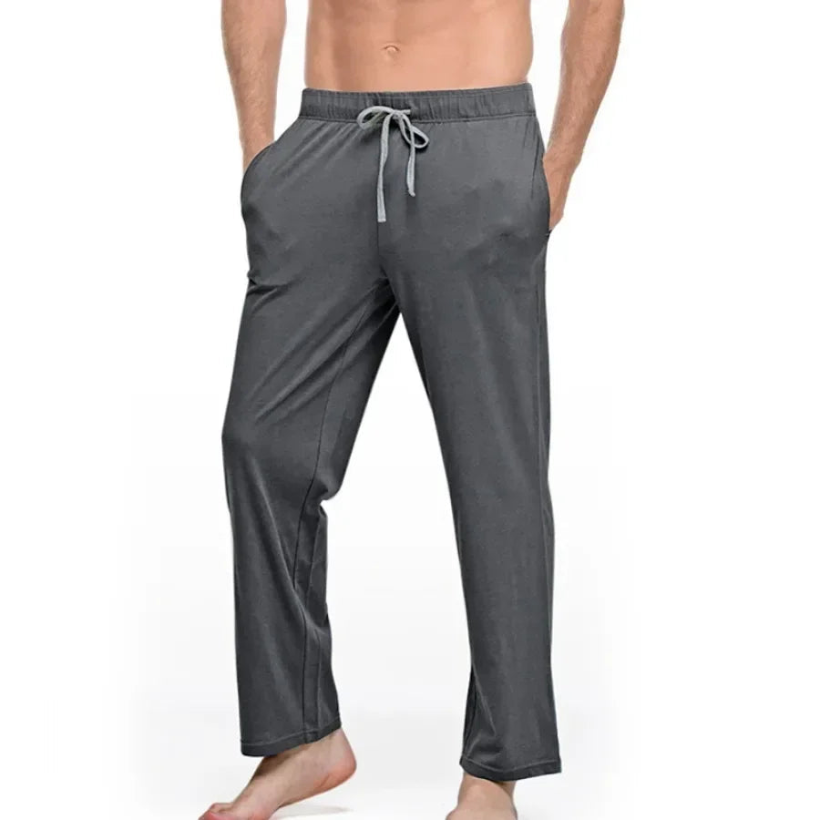 Men's Comfort Soft Cotton Simple Loose Casual Trousers Lounge Sleep Pajama Pants