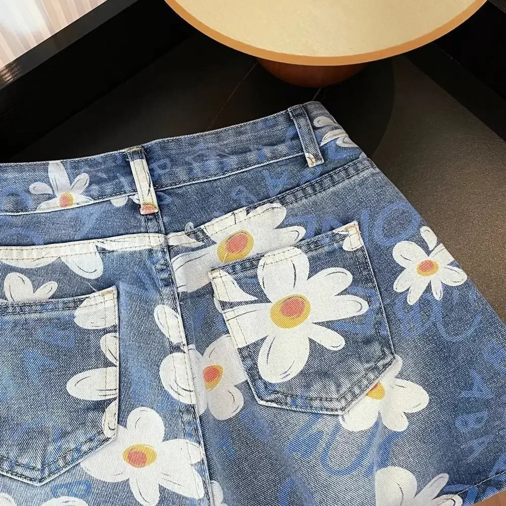Summer Light Blue Loose Women Summer Short Jeans Pants