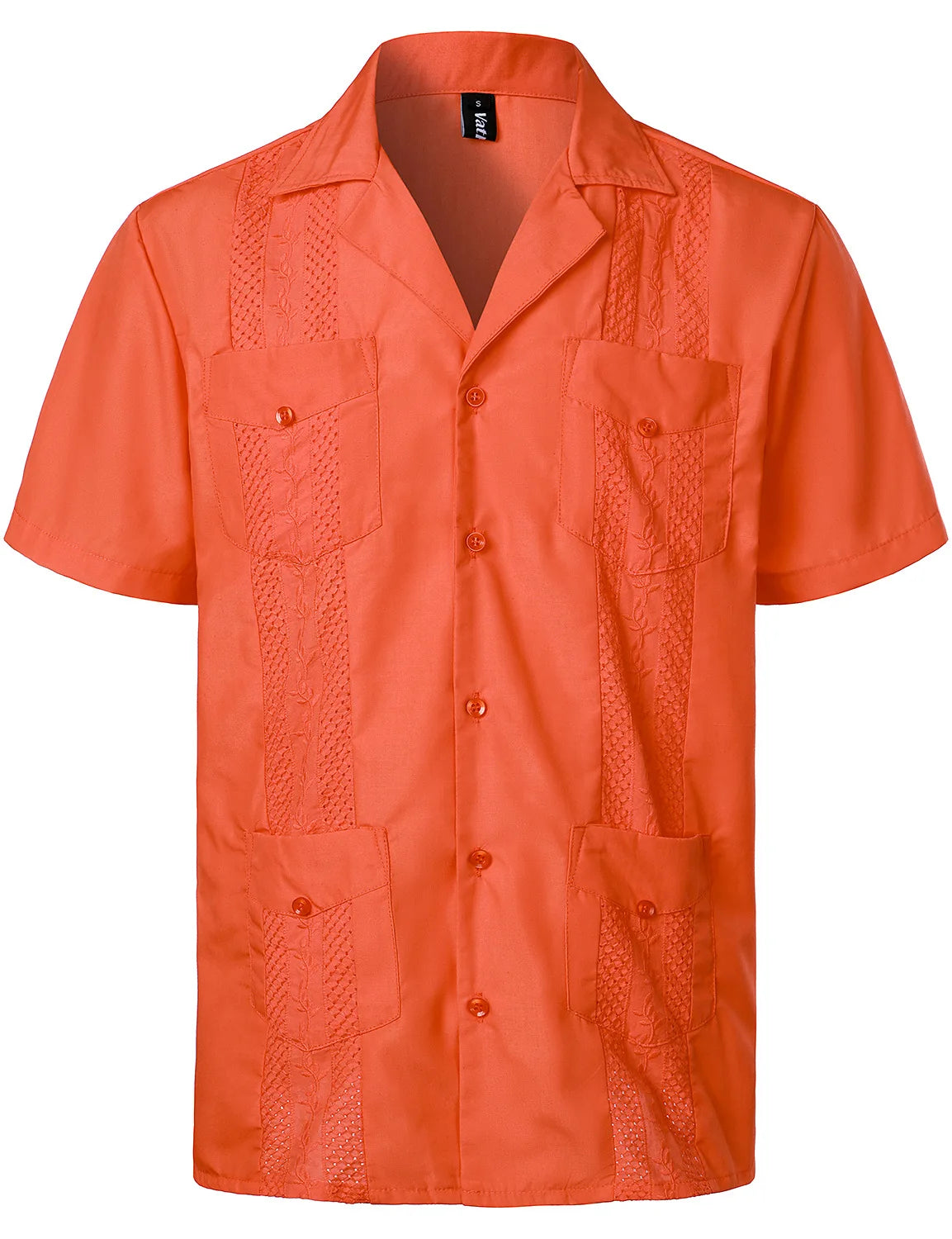Men's Cuban Shirts Multiple Pockets Lapel Short Sleeves Cardigan