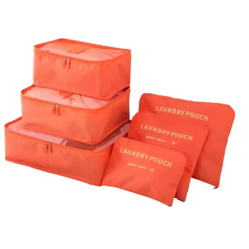 6PCS/Set Travel Bags Large Capacity Storage Organizer Suitcase Packing for Clothes