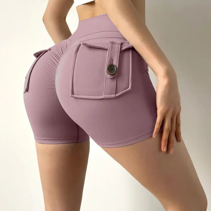 Summer Fitness Exercise Yoga Three-Quarter Pants Cargo Pocket Shorts