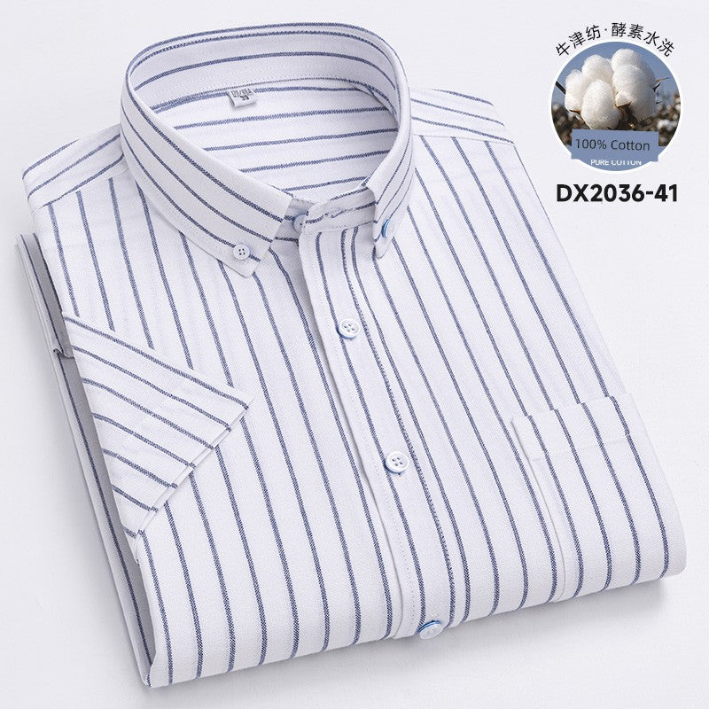 Casual Oxford Men's Short-Sleeved Dress Shirts