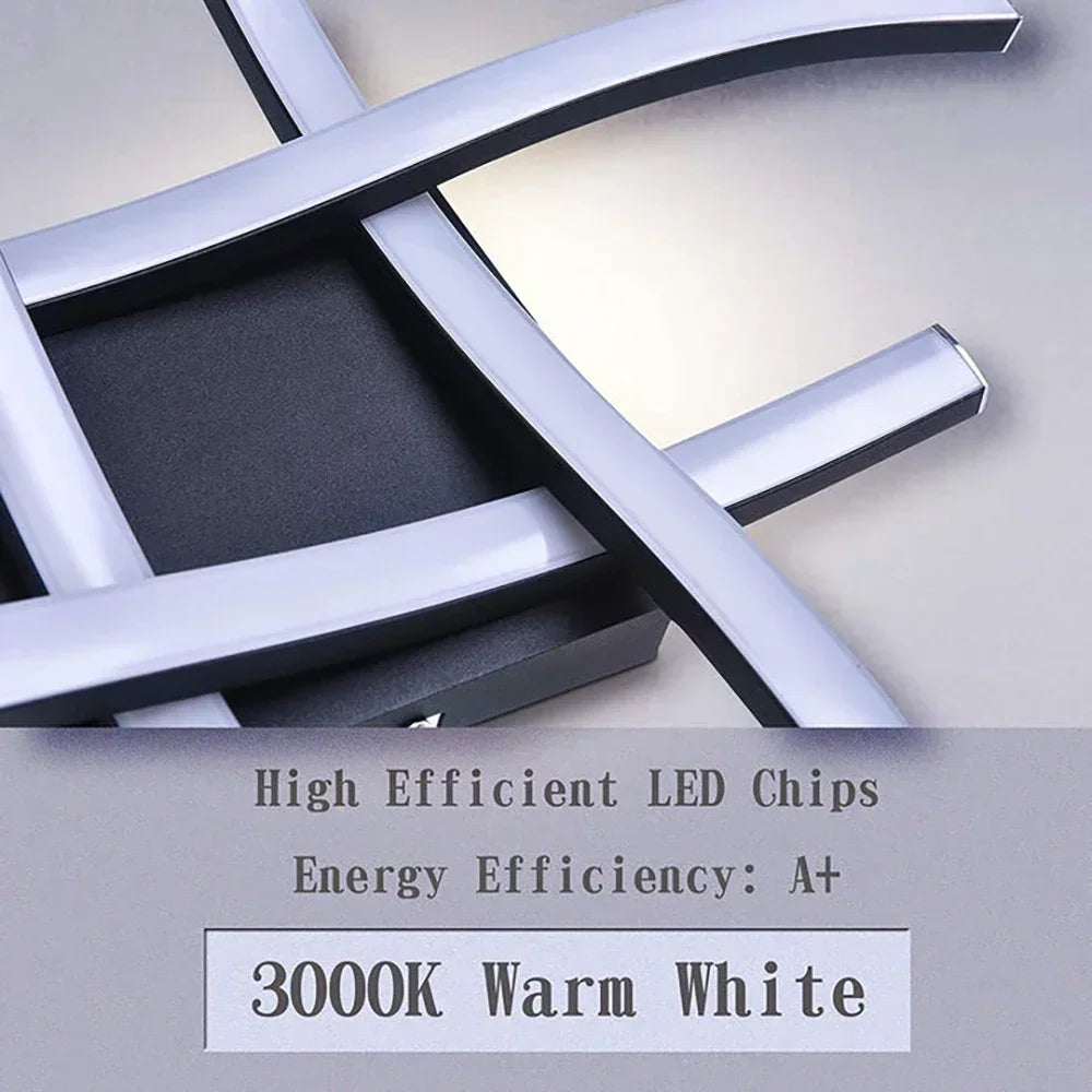 Modern LED Indoor Ceiling Light Long Wave Lamp Home Decoration