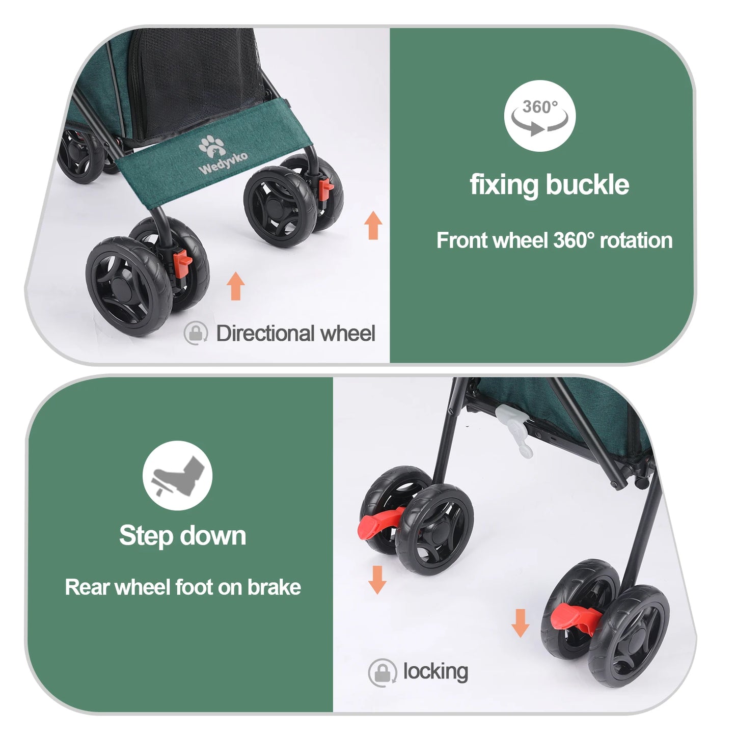 Lightweight Easy Travel Folding Puppy Stroller for Cat or Dog