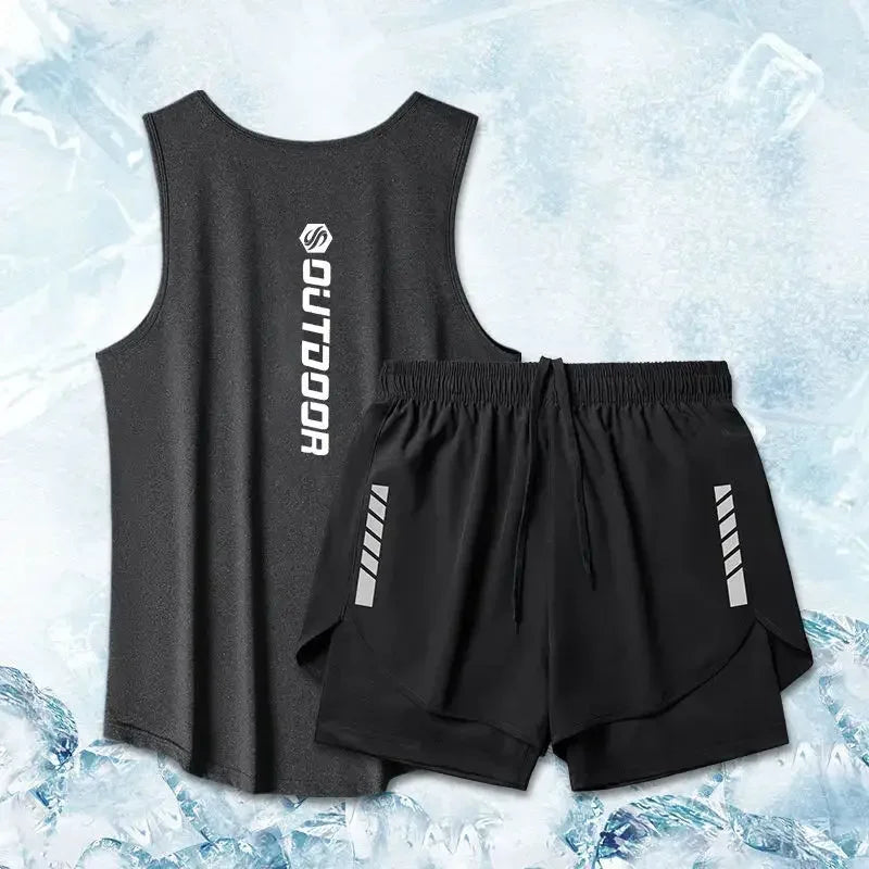 Sport Running Men's Summer Thin Quick Drying Vest+short