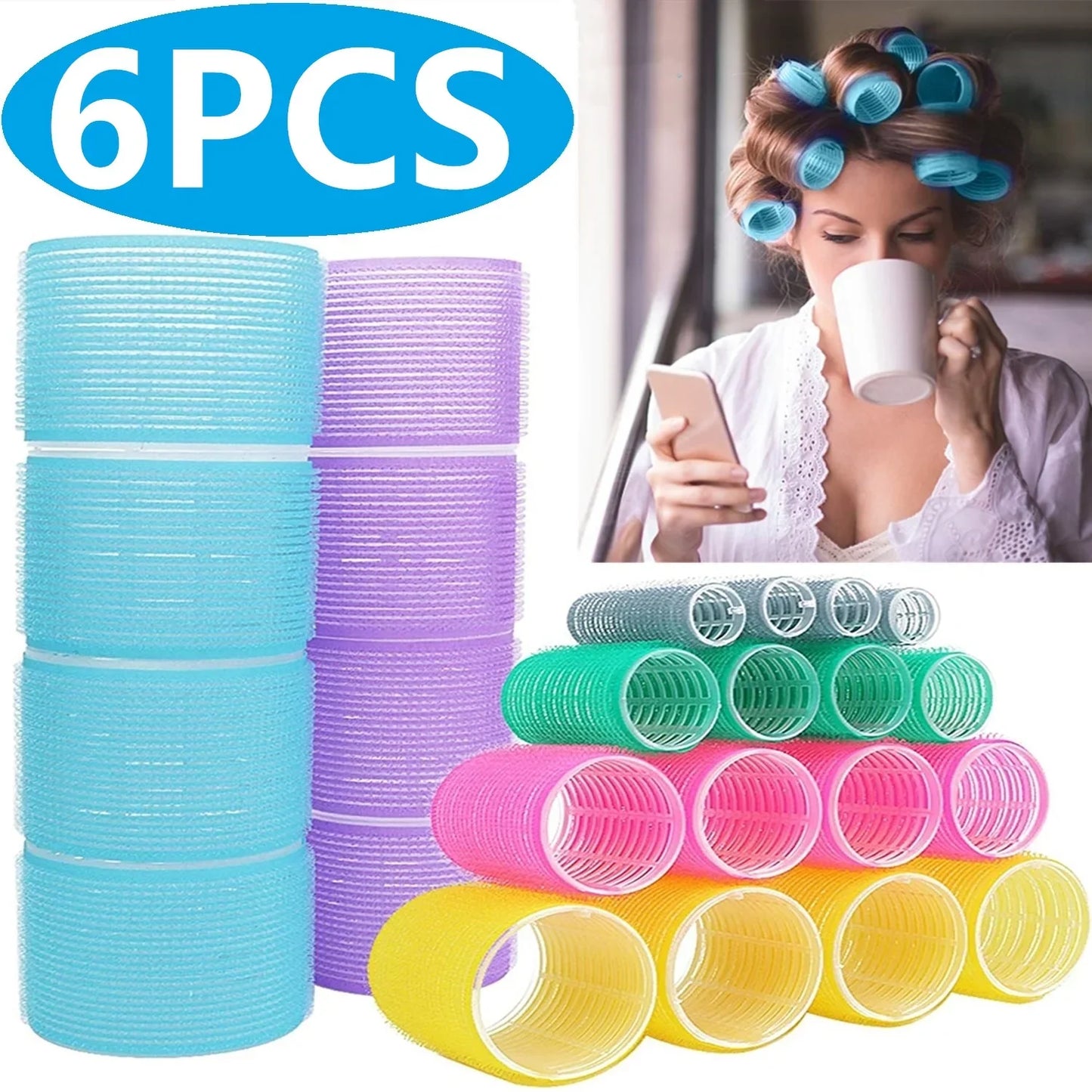 Magic Self Grip Hair Rollers 6Pcs