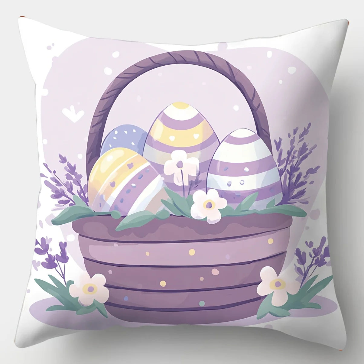 Easter Theme Bunny Printed Pillow Covers w Zipper Closure for Living Room Sofa Bedroom Decor
