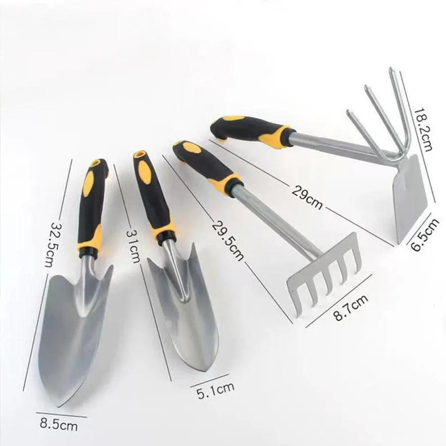 Tree Planting 4-piece Outdoor Tools Hoe Spade Dual-purpose Gardening Digging & Weeding Tool Small Shovel Potted Plant