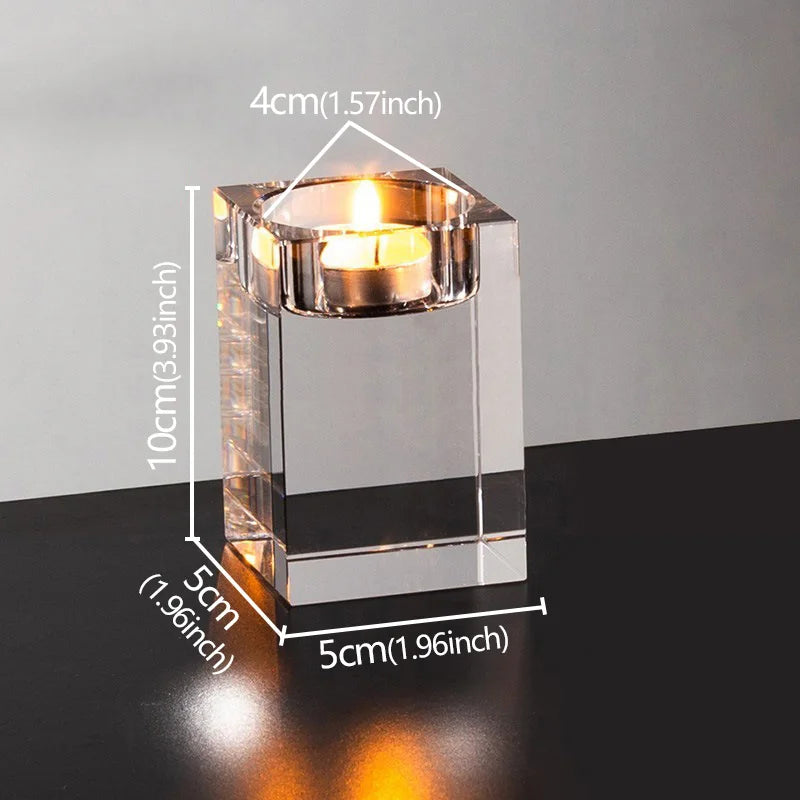 Romantic Clear Crystal Candle Holder Wedding & Home Decorations