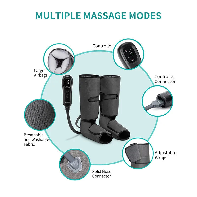 Leg Massager Air Compression Calf Wrap for Blood Circulation and Relaxation Lymphatic Drainage
