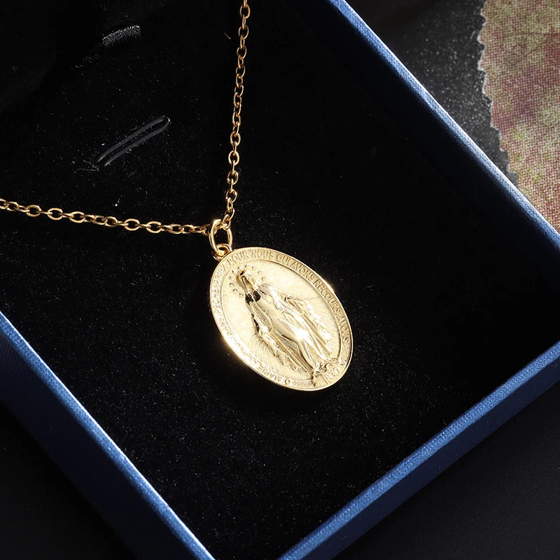 Unisex Virgin Mary Blessing Necklace Pendant