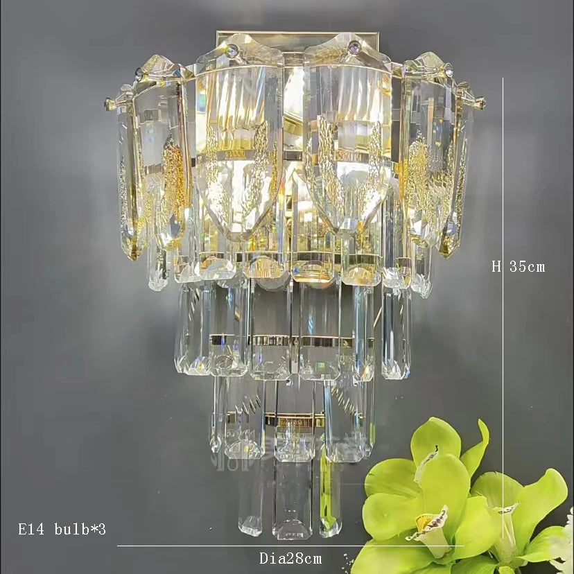 Luxury Gold Large Crystal Chandelier Nordic Home Decoration Led High-end Hanging Lamp