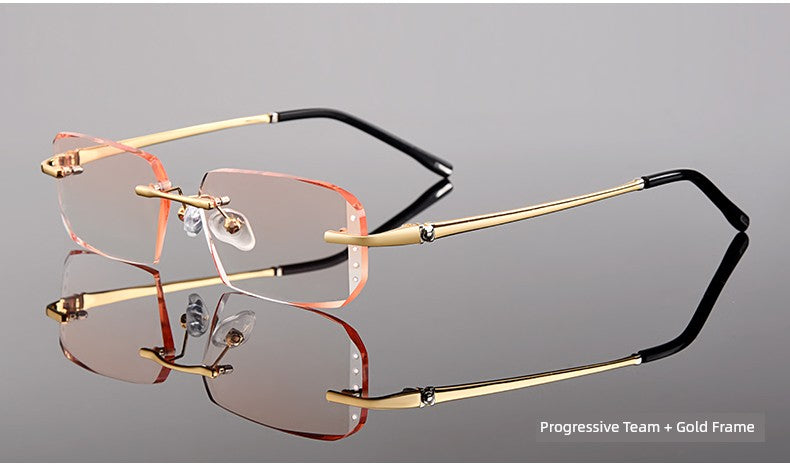 Anti-Radiation Glasses Men's Plain Anti Blue-Ray Finished Products Watch Mobile Phone with Myopia Frameless without Degrees Eye Protection