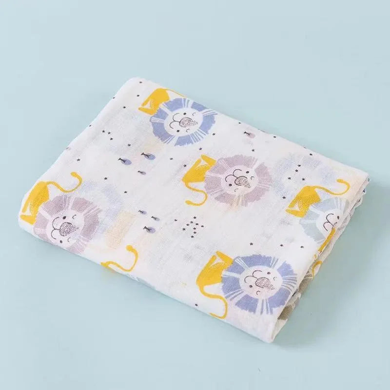 110cm Baby Swaddle Blanket Wrap Burping Clothes Dual Layers Muslin Blankets Boy Girl Organic Soft Cotton