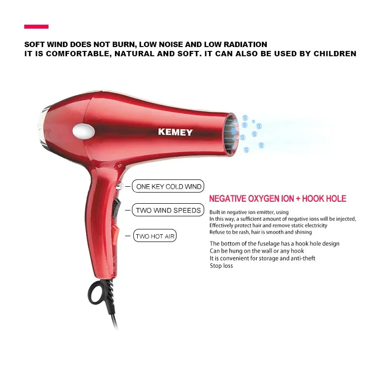 KM-5821 high-quality negative ion 3500W high-power dual speed cold and hot hair dryer