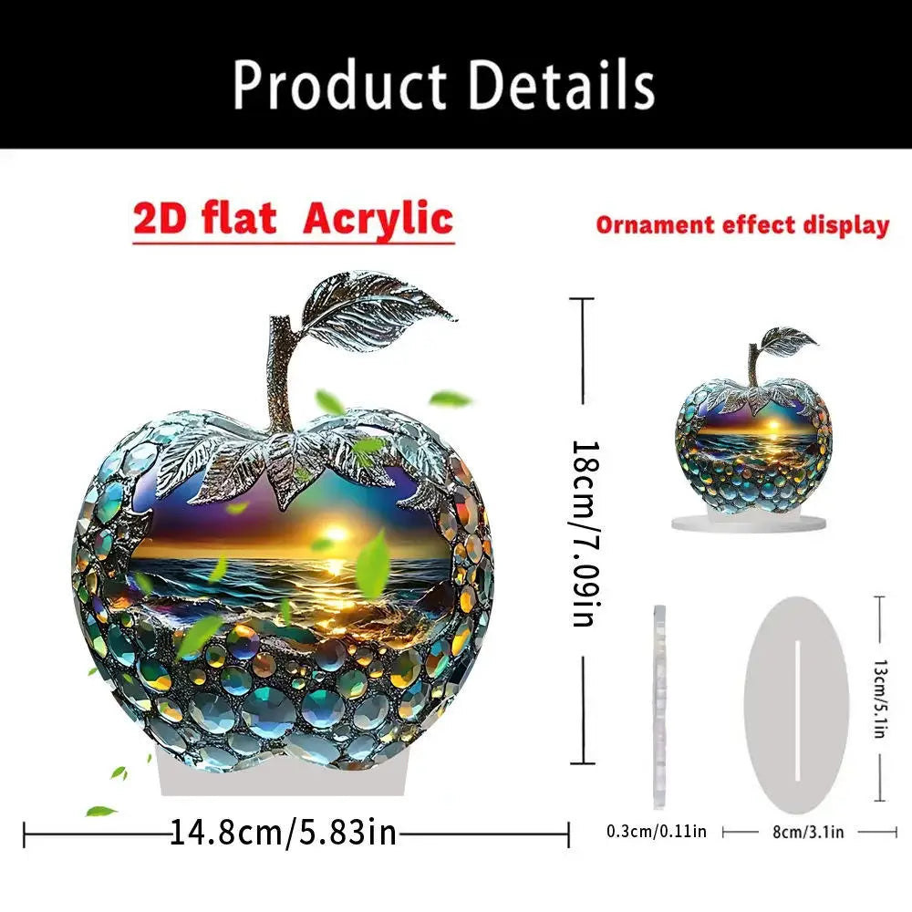 Acrylic Crystal Glass Apple Table Ornament Decoration