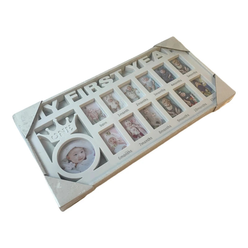 0-12 Months Pictures Milestone Photo Frame Souvenirs First Year Newborn Baby Collage