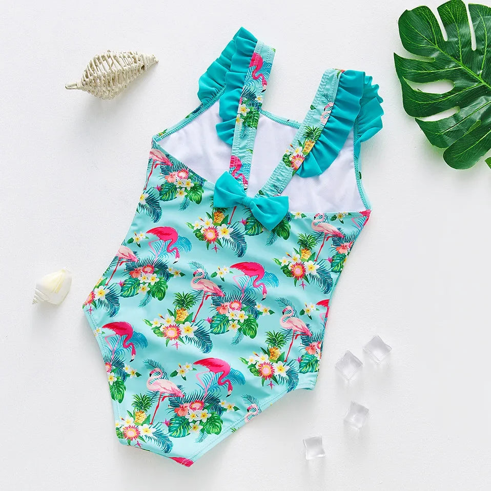 Girl Swimsuit One-Piece Mermaid Fish Scale Unicorn Children's Swimwear 2 - 8 Years