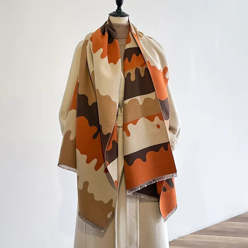 Winter Women Cashmere Scarf Thick Pashmina Shawls Wrap